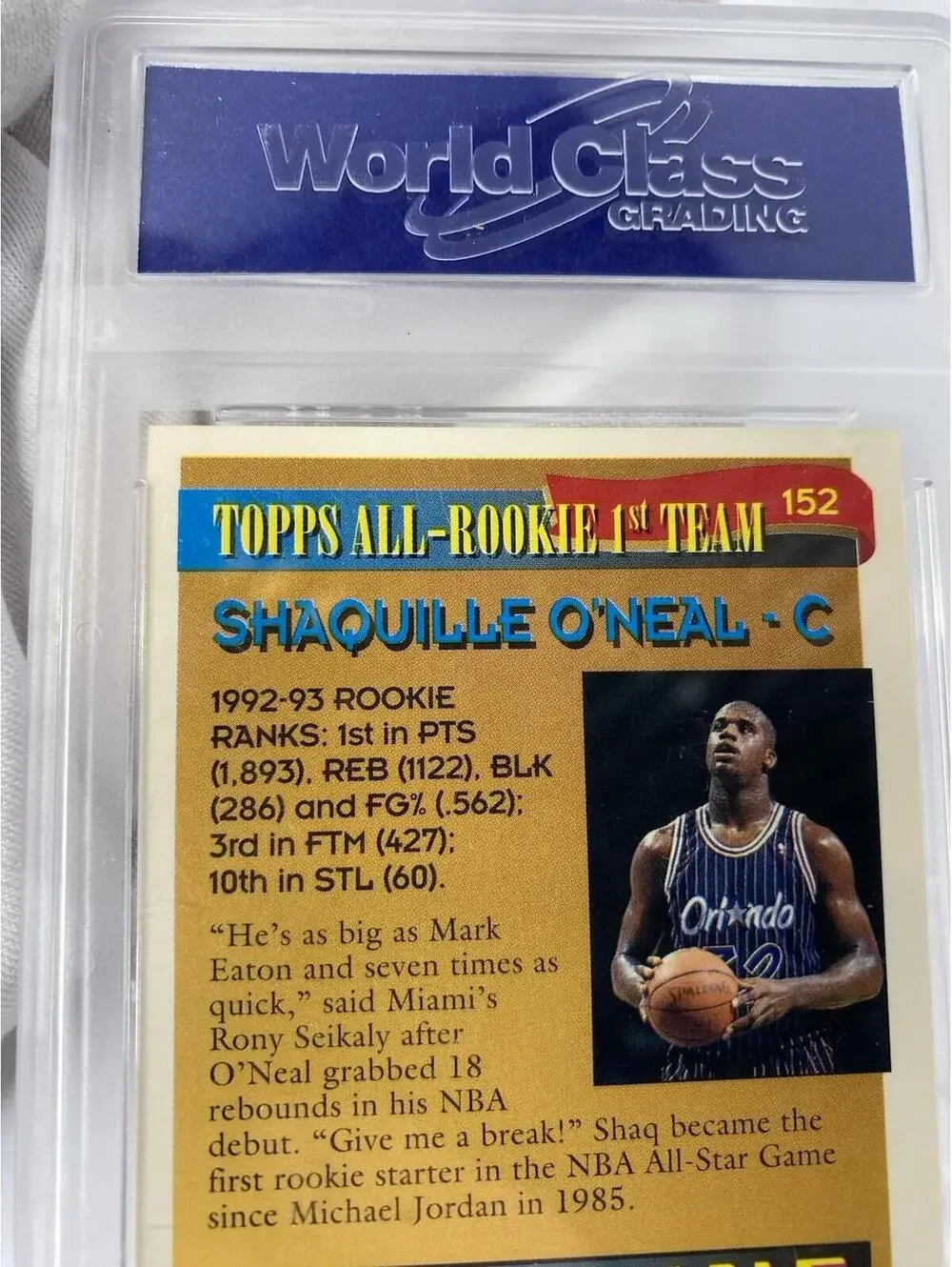 Shaquille O’Neal. Really rare 1992-93 1st team.GEM-MT 10, Rookie Card, Topps